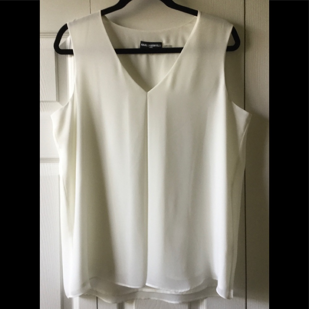 White Karl Lagerfeld sleeveless blouse
